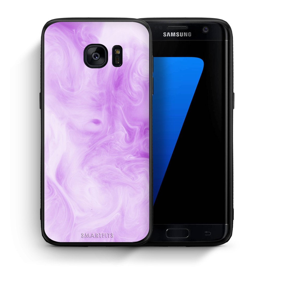 Θήκη Samsung S7 Edge Lavender Watercolor από τη Smartfits με σχέδιο στο πίσω μέρος και μαύρο περίβλημα | Samsung S7 Edge Lavender Watercolor case with colorful back and black bezels