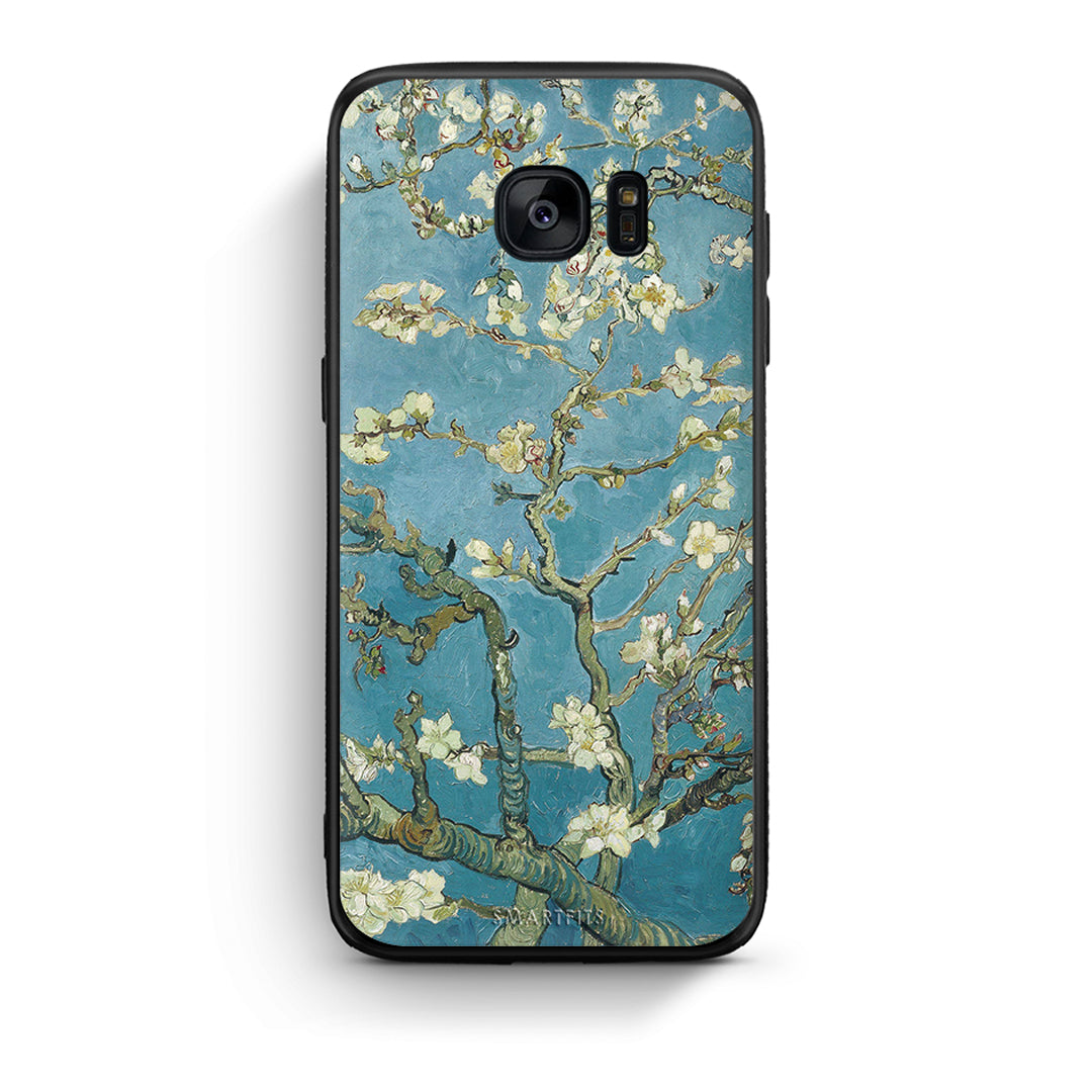 samsung s7 edge White Blossoms θήκη από τη Smartfits με σχέδιο στο πίσω μέρος και μαύρο περίβλημα | Smartphone case with colorful back and black bezels by Smartfits