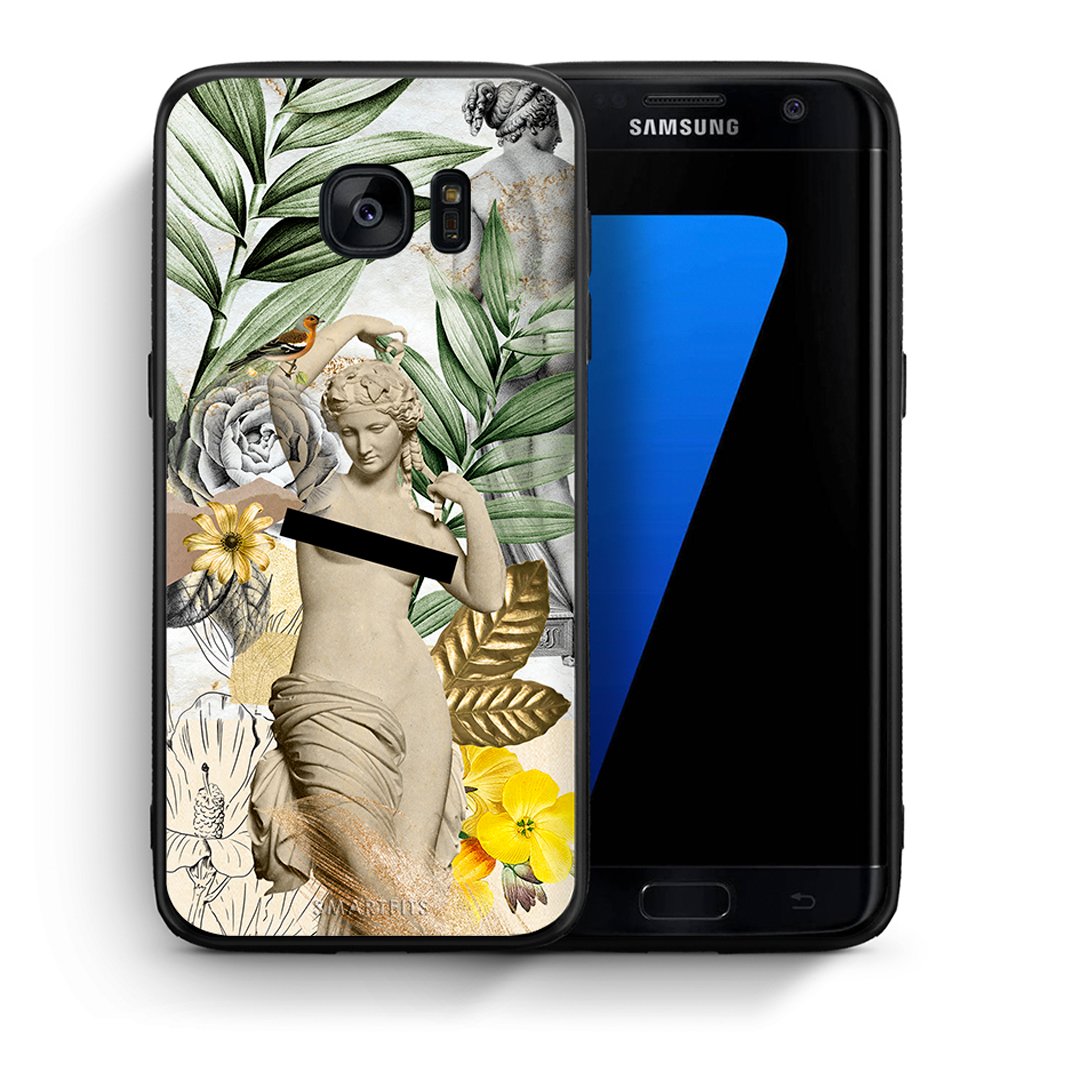 Θήκη Samsung S7 Edge Woman Statue από τη Smartfits με σχέδιο στο πίσω μέρος και μαύρο περίβλημα | Samsung S7 Edge Woman Statue case with colorful back and black bezels