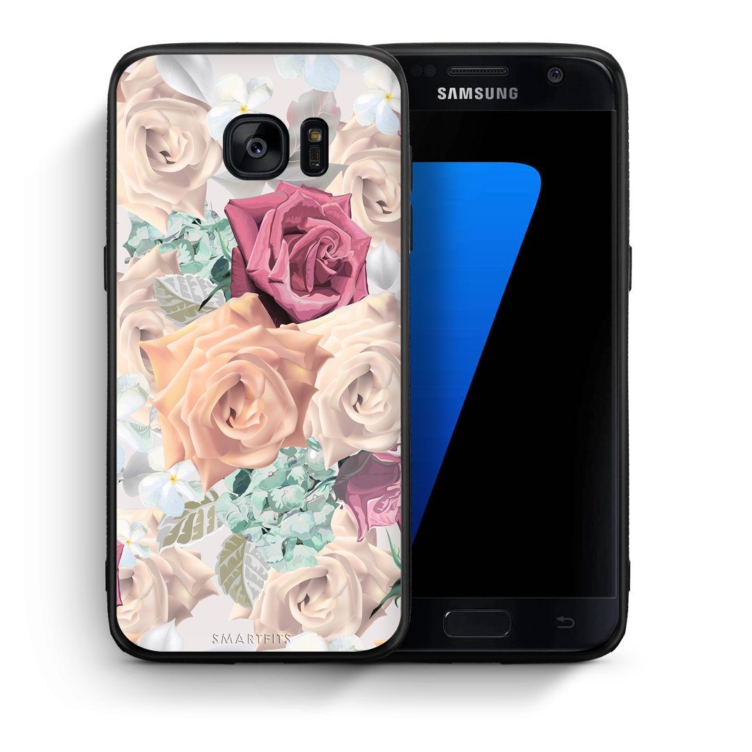 Θήκη Samsung S7 Bouquet Floral από τη Smartfits με σχέδιο στο πίσω μέρος και μαύρο περίβλημα | Samsung S7 Bouquet Floral case with colorful back and black bezels