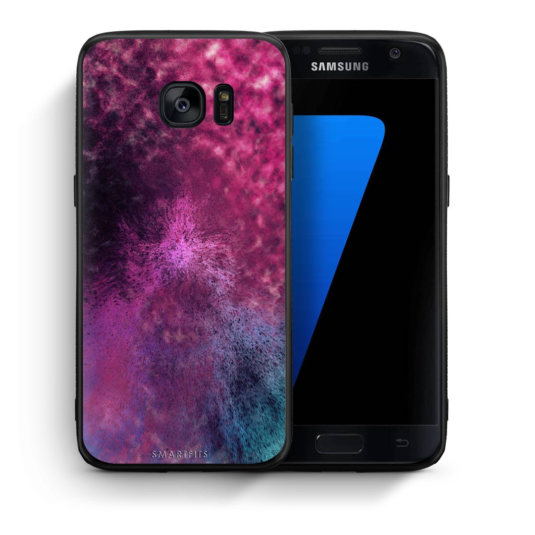 Θήκη Samsung S7 Aurora Galaxy από τη Smartfits με σχέδιο στο πίσω μέρος και μαύρο περίβλημα | Samsung S7 Aurora Galaxy case with colorful back and black bezels