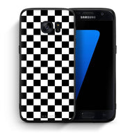 Thumbnail for Θήκη Samsung S7 Squares Geometric από τη Smartfits με σχέδιο στο πίσω μέρος και μαύρο περίβλημα | Samsung S7 Squares Geometric case with colorful back and black bezels