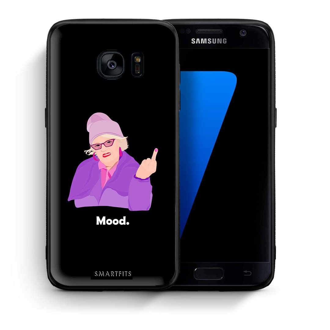 Θήκη Samsung S7 Grandma Mood Black από τη Smartfits με σχέδιο στο πίσω μέρος και μαύρο περίβλημα | Samsung S7 Grandma Mood Black case with colorful back and black bezels