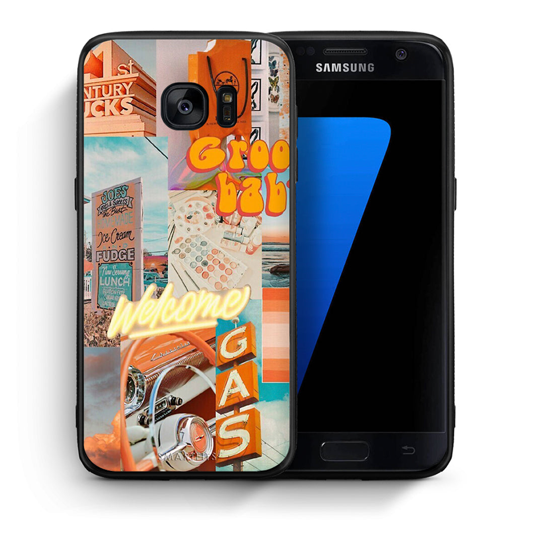 Θήκη Αγίου Βαλεντίνου Samsung S7 Groovy Babe από τη Smartfits με σχέδιο στο πίσω μέρος και μαύρο περίβλημα | Samsung S7 Groovy Babe case with colorful back and black bezels