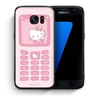 Thumbnail for Θήκη Αγίου Βαλεντίνου Samsung S7 Hello Kitten από τη Smartfits με σχέδιο στο πίσω μέρος και μαύρο περίβλημα | Samsung S7 Hello Kitten case with colorful back and black bezels