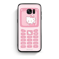 Thumbnail for samsung s7 Hello Kitten Θήκη Αγίου Βαλεντίνου από τη Smartfits με σχέδιο στο πίσω μέρος και μαύρο περίβλημα | Smartphone case with colorful back and black bezels by Smartfits