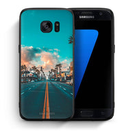 Thumbnail for Θήκη Samsung S7 City Landscape από τη Smartfits με σχέδιο στο πίσω μέρος και μαύρο περίβλημα | Samsung S7 City Landscape case with colorful back and black bezels