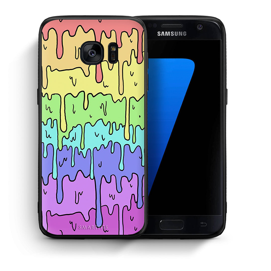 Θήκη Samsung S7 Melting Rainbow από τη Smartfits με σχέδιο στο πίσω μέρος και μαύρο περίβλημα | Samsung S7 Melting Rainbow case with colorful back and black bezels