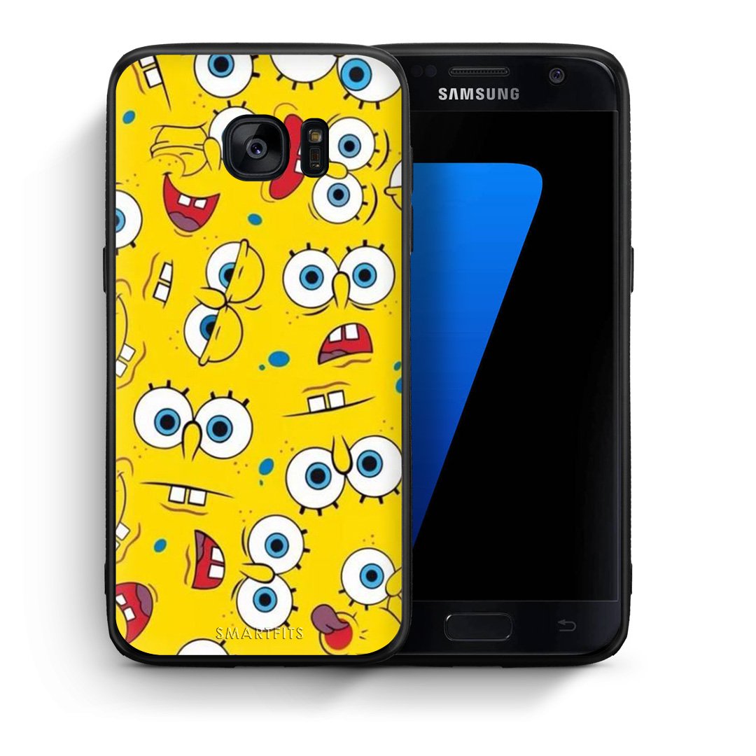 Θήκη Samsung S7 Sponge PopArt από τη Smartfits με σχέδιο στο πίσω μέρος και μαύρο περίβλημα | Samsung S7 Sponge PopArt case with colorful back and black bezels