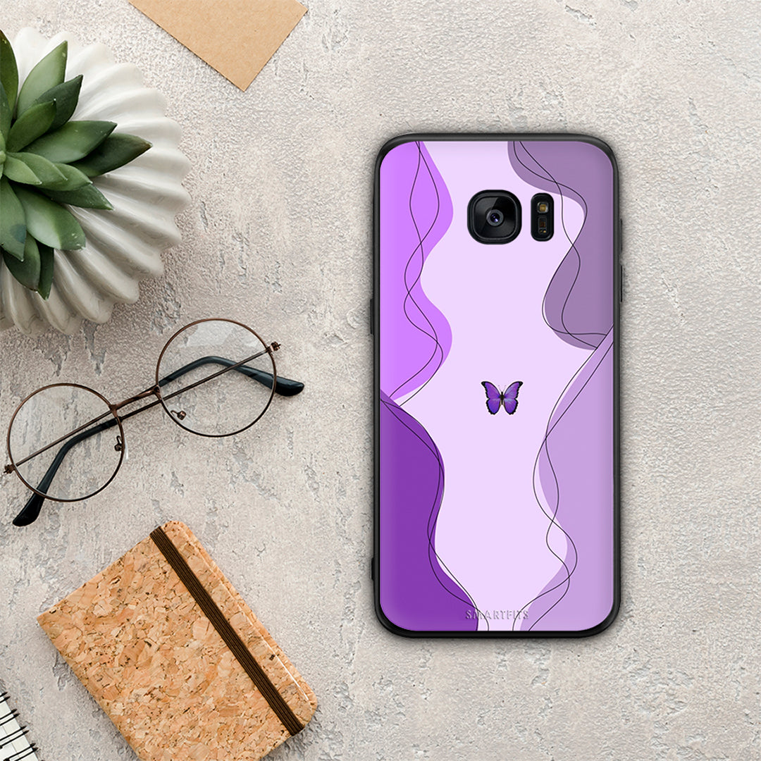 Purple Mariposa - Samsung Galaxy S7 case