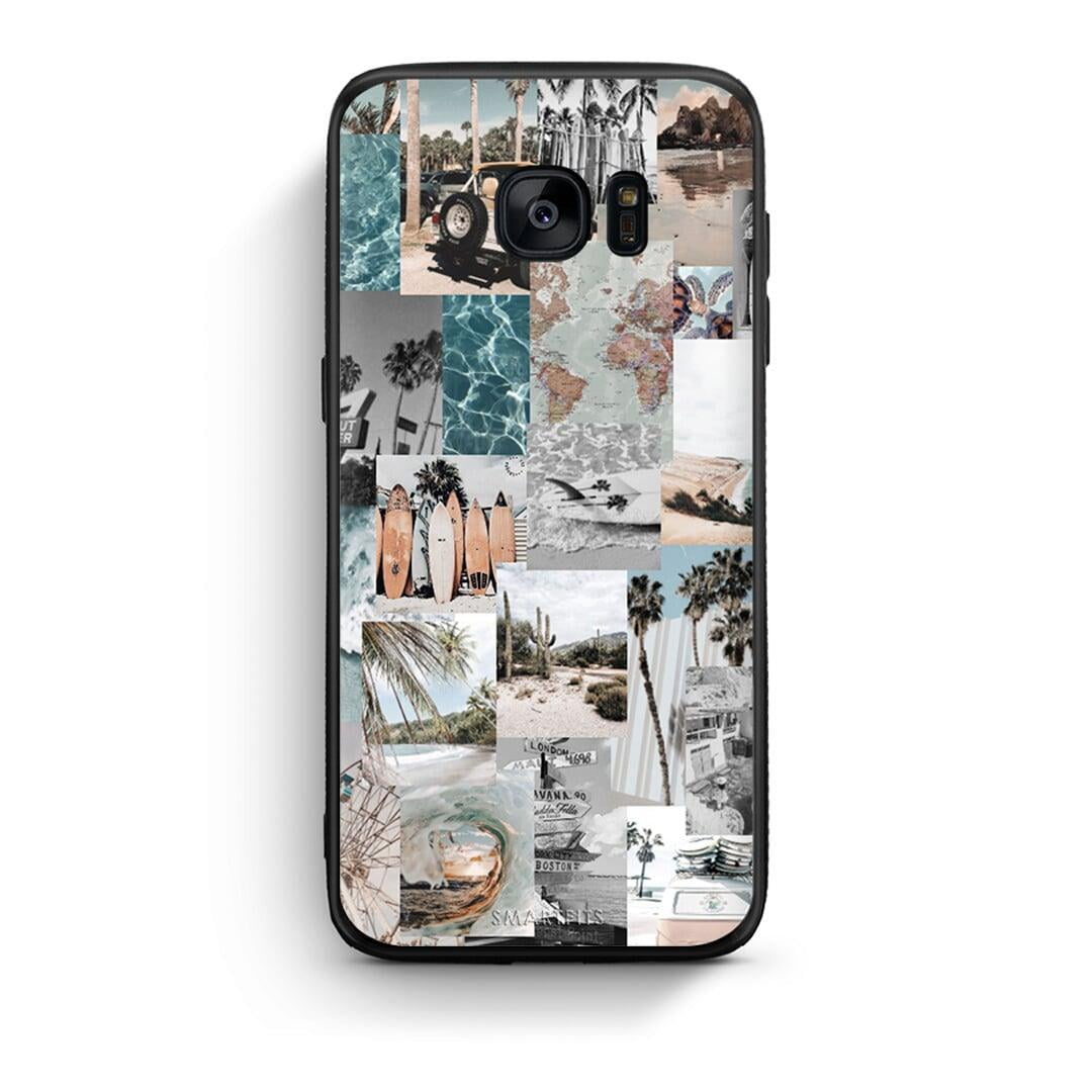 samsung s7 Retro Beach Life Θήκη από τη Smartfits με σχέδιο στο πίσω μέρος και μαύρο περίβλημα | Smartphone case with colorful back and black bezels by Smartfits
