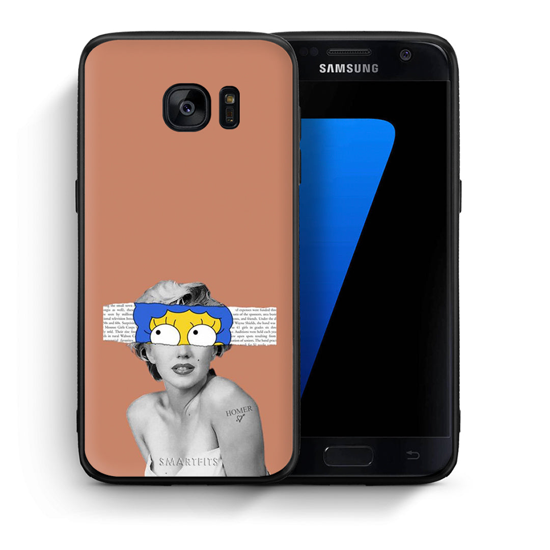 Θήκη Samsung S7 Sim Merilyn από τη Smartfits με σχέδιο στο πίσω μέρος και μαύρο περίβλημα | Samsung S7 Sim Merilyn case with colorful back and black bezels