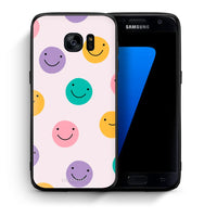 Thumbnail for Θήκη Samsung S7 Smiley Faces από τη Smartfits με σχέδιο στο πίσω μέρος και μαύρο περίβλημα | Samsung S7 Smiley Faces case with colorful back and black bezels