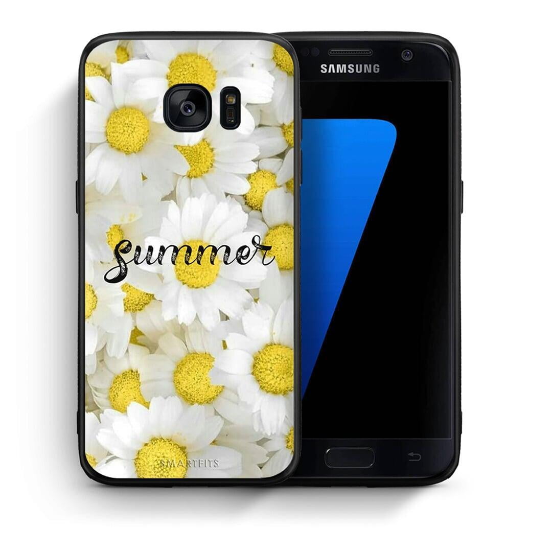 Θήκη Samsung S7 Summer Daisies από τη Smartfits με σχέδιο στο πίσω μέρος και μαύρο περίβλημα | Samsung S7 Summer Daisies case with colorful back and black bezels