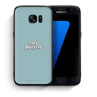Thumbnail for Θήκη Samsung S7 Positive Text από τη Smartfits με σχέδιο στο πίσω μέρος και μαύρο περίβλημα | Samsung S7 Positive Text case with colorful back and black bezels