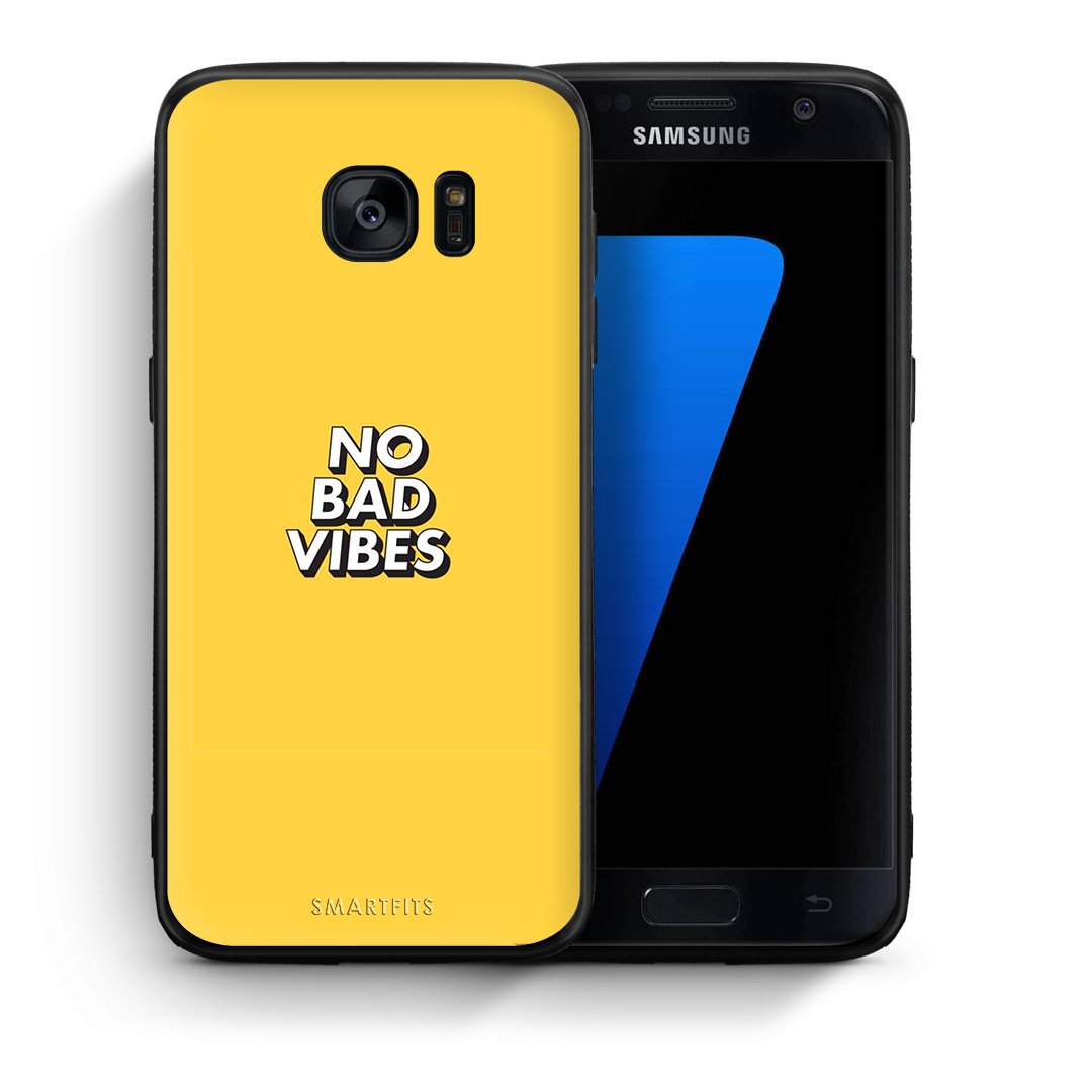 Θήκη Samsung S7 Vibes Text από τη Smartfits με σχέδιο στο πίσω μέρος και μαύρο περίβλημα | Samsung S7 Vibes Text case with colorful back and black bezels