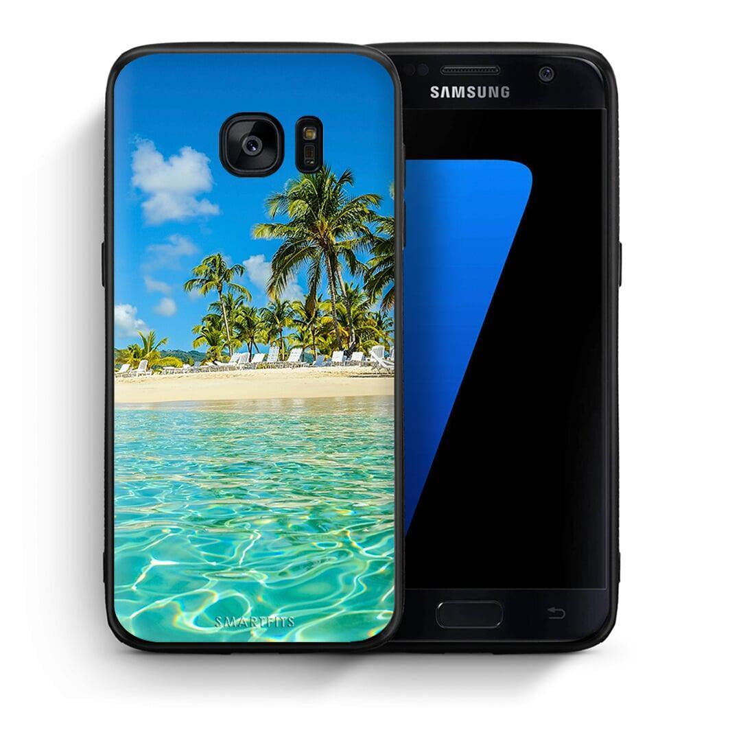Θήκη Samsung S7 Tropical Vibes από τη Smartfits με σχέδιο στο πίσω μέρος και μαύρο περίβλημα | Samsung S7 Tropical Vibes case with colorful back and black bezels