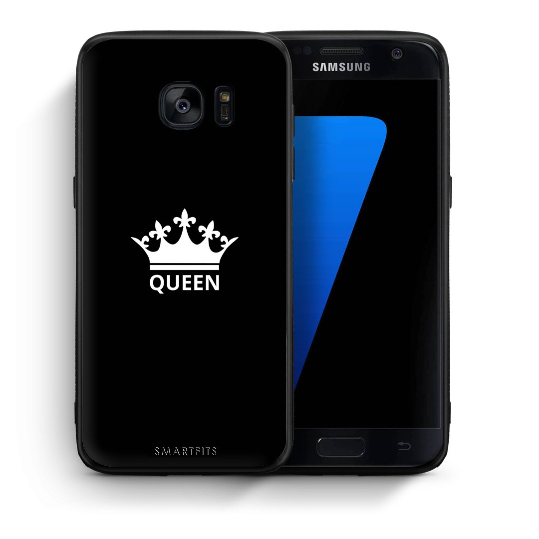 Θήκη Samsung S7 Queen Valentine από τη Smartfits με σχέδιο στο πίσω μέρος και μαύρο περίβλημα | Samsung S7 Queen Valentine case with colorful back and black bezels