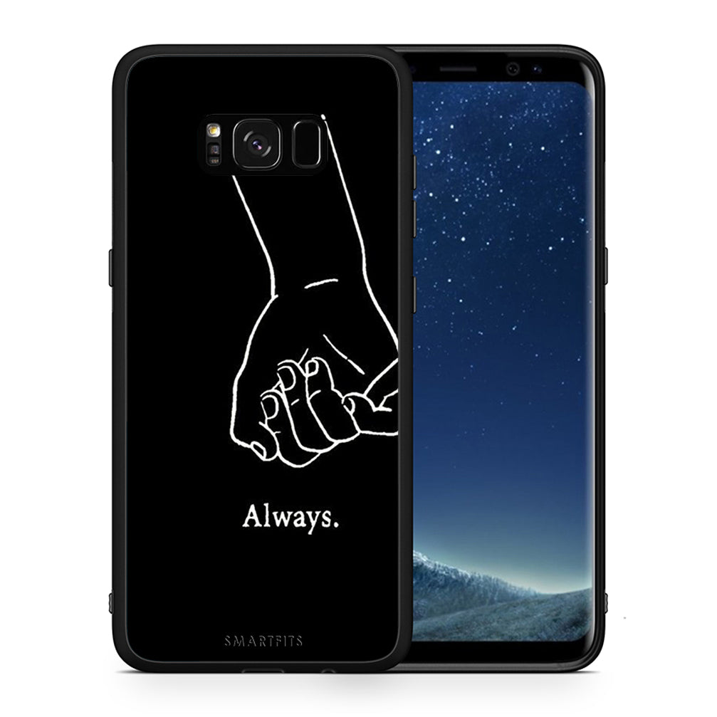 Θήκη Αγίου Βαλεντίνου Samsung S8 Always & Forever 1 από τη Smartfits με σχέδιο στο πίσω μέρος και μαύρο περίβλημα | Samsung S8 Always & Forever 1 case with colorful back and black bezels
