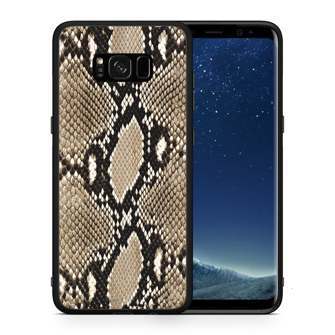 Θήκη Samsung S8 Fashion Snake Animal από τη Smartfits με σχέδιο στο πίσω μέρος και μαύρο περίβλημα | Samsung S8 Fashion Snake Animal case with colorful back and black bezels