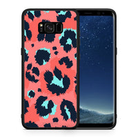 Thumbnail for Θήκη Samsung S8+ Pink Leopard Animal από τη Smartfits με σχέδιο στο πίσω μέρος και μαύρο περίβλημα | Samsung S8+ Pink Leopard Animal case with colorful back and black bezels