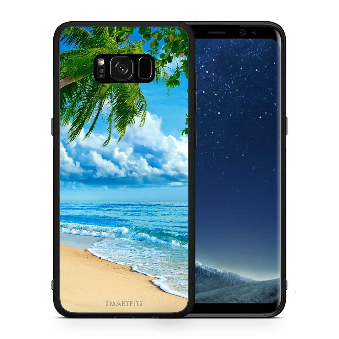 Θήκη Samsung S8 Beautiful Beach από τη Smartfits με σχέδιο στο πίσω μέρος και μαύρο περίβλημα | Samsung S8 Beautiful Beach case with colorful back and black bezels