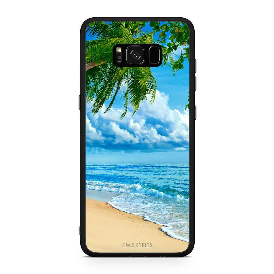 Samsung S8 Beautiful Beach θήκη από τη Smartfits με σχέδιο στο πίσω μέρος και μαύρο περίβλημα | Smartphone case with colorful back and black bezels by Smartfits