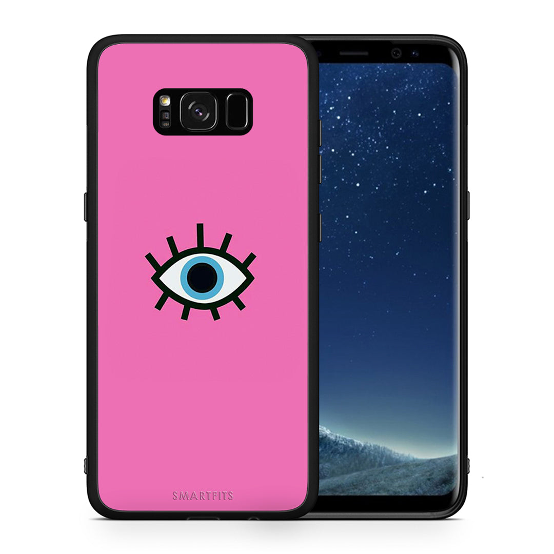 Θήκη Samsung S8 Blue Eye Pink από τη Smartfits με σχέδιο στο πίσω μέρος και μαύρο περίβλημα | Samsung S8 Blue Eye Pink case with colorful back and black bezels