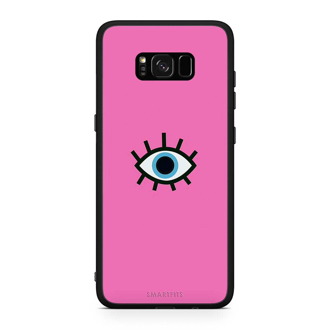 Samsung S8+ Blue Eye Pink θήκη από τη Smartfits με σχέδιο στο πίσω μέρος και μαύρο περίβλημα | Smartphone case with colorful back and black bezels by Smartfits