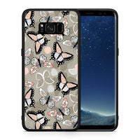 Thumbnail for Θήκη Samsung S8+ Butterflies Boho από τη Smartfits με σχέδιο στο πίσω μέρος και μαύρο περίβλημα | Samsung S8+ Butterflies Boho case with colorful back and black bezels