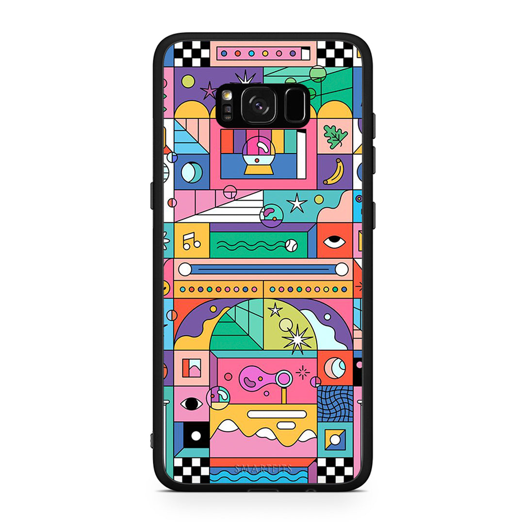 Samsung S8 Bubbles Soap θήκη από τη Smartfits με σχέδιο στο πίσω μέρος και μαύρο περίβλημα | Smartphone case with colorful back and black bezels by Smartfits