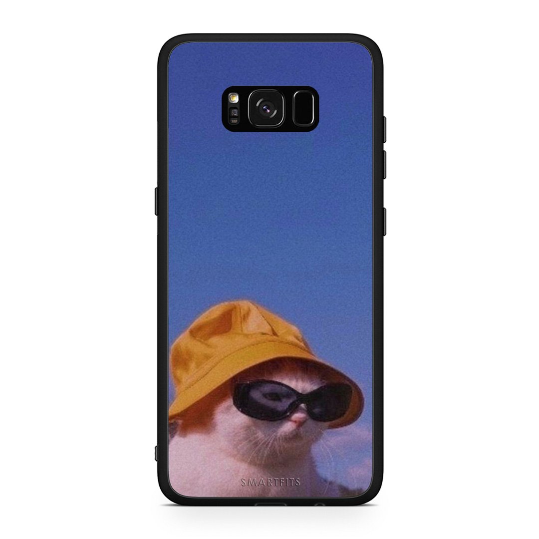 Samsung S8 Cat Diva θήκη από τη Smartfits με σχέδιο στο πίσω μέρος και μαύρο περίβλημα | Smartphone case with colorful back and black bezels by Smartfits