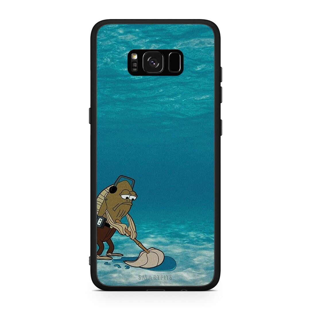 Samsung S8 Clean The Ocean Θήκη από τη Smartfits με σχέδιο στο πίσω μέρος και μαύρο περίβλημα | Smartphone case with colorful back and black bezels by Smartfits