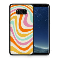 Thumbnail for Θήκη Samsung S8+ Colourful Waves από τη Smartfits με σχέδιο στο πίσω μέρος και μαύρο περίβλημα | Samsung S8+ Colourful Waves case with colorful back and black bezels