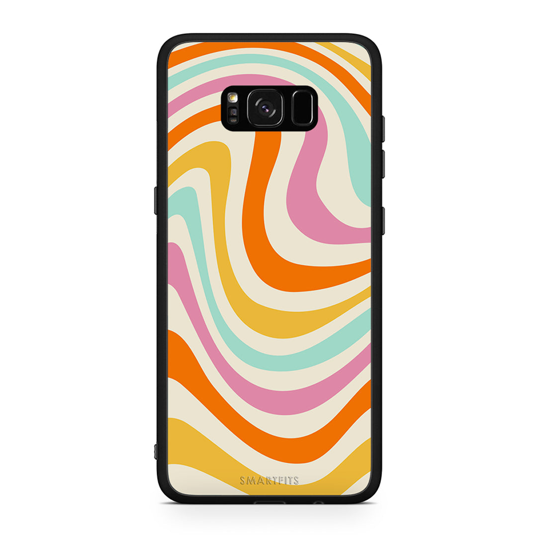 Samsung S8 Colourful Waves θήκη από τη Smartfits με σχέδιο στο πίσω μέρος και μαύρο περίβλημα | Smartphone case with colorful back and black bezels by Smartfits