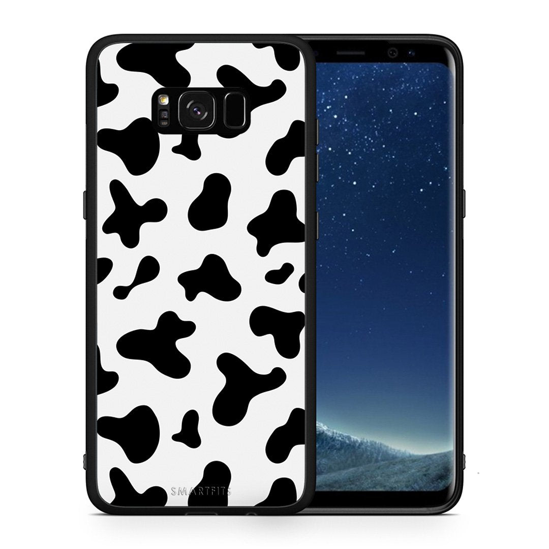 Θήκη Samsung S8+ Cow Print από τη Smartfits με σχέδιο στο πίσω μέρος και μαύρο περίβλημα | Samsung S8+ Cow Print case with colorful back and black bezels