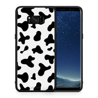 Thumbnail for Θήκη Samsung S8+ Cow Print από τη Smartfits με σχέδιο στο πίσω μέρος και μαύρο περίβλημα | Samsung S8+ Cow Print case with colorful back and black bezels