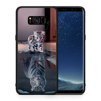 Thumbnail for Θήκη Samsung S8 Tiger Cute από τη Smartfits με σχέδιο στο πίσω μέρος και μαύρο περίβλημα | Samsung S8 Tiger Cute case with colorful back and black bezels