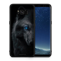 Thumbnail for Θήκη Samsung S8 Dark Wolf από τη Smartfits με σχέδιο στο πίσω μέρος και μαύρο περίβλημα | Samsung S8 Dark Wolf case with colorful back and black bezels