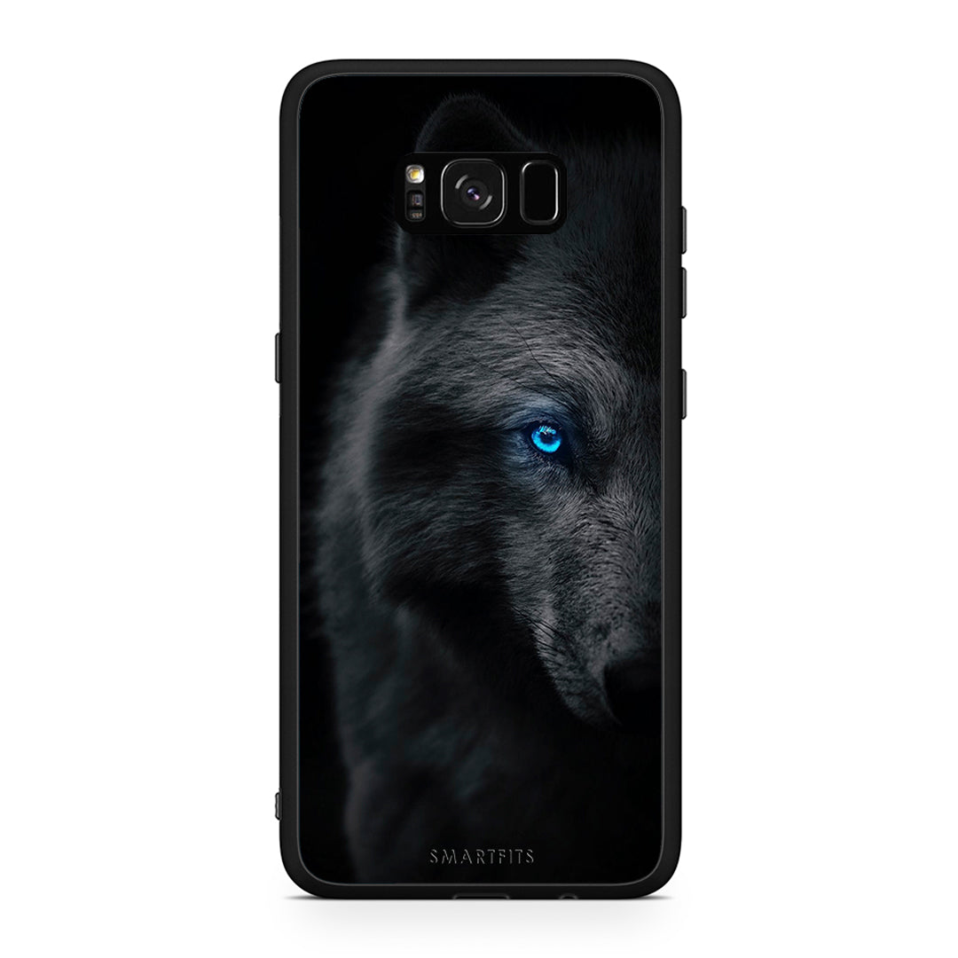 Samsung S8 Dark Wolf θήκη από τη Smartfits με σχέδιο στο πίσω μέρος και μαύρο περίβλημα | Smartphone case with colorful back and black bezels by Smartfits