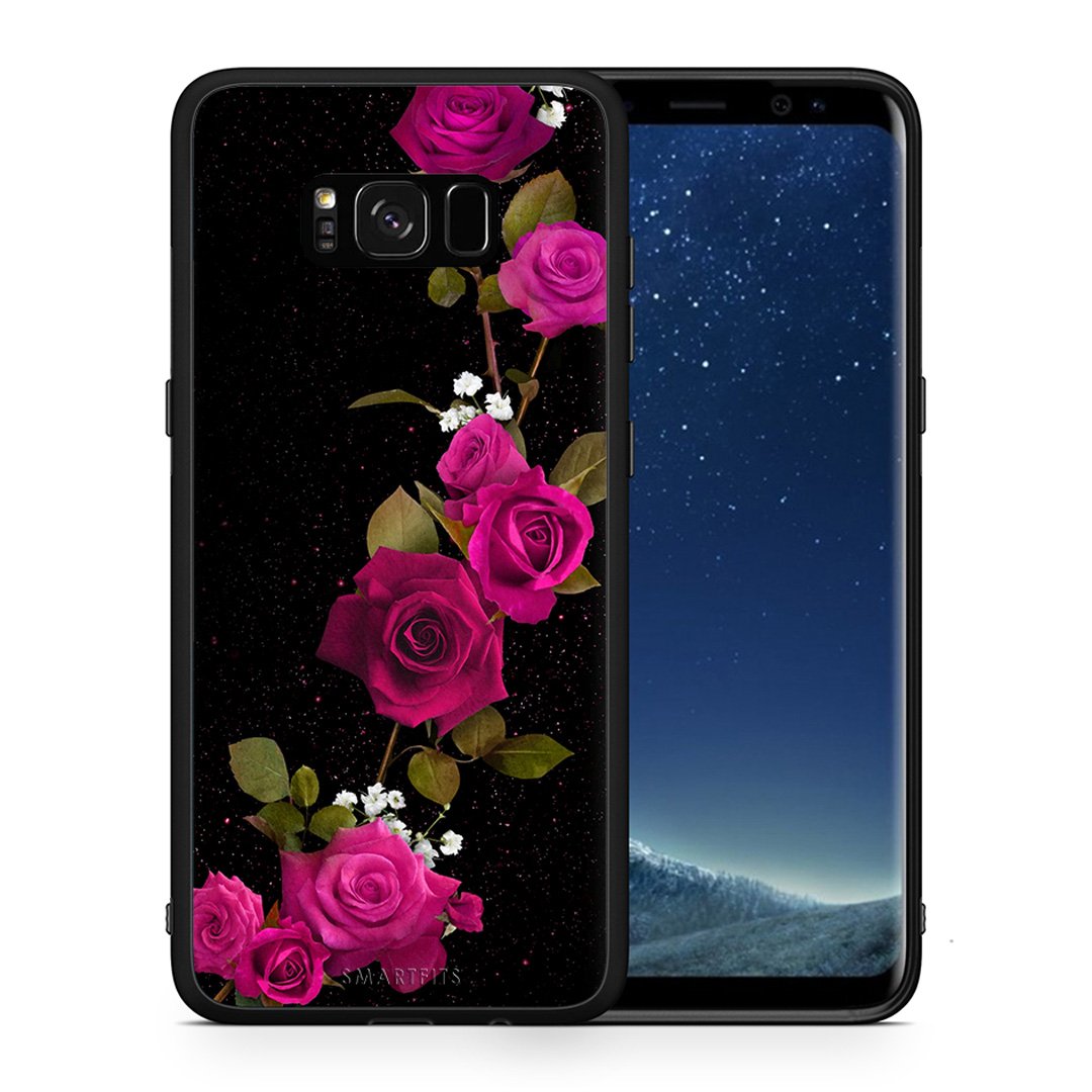 Θήκη Samsung S8+ Red Roses Flower από τη Smartfits με σχέδιο στο πίσω μέρος και μαύρο περίβλημα | Samsung S8+ Red Roses Flower case with colorful back and black bezels