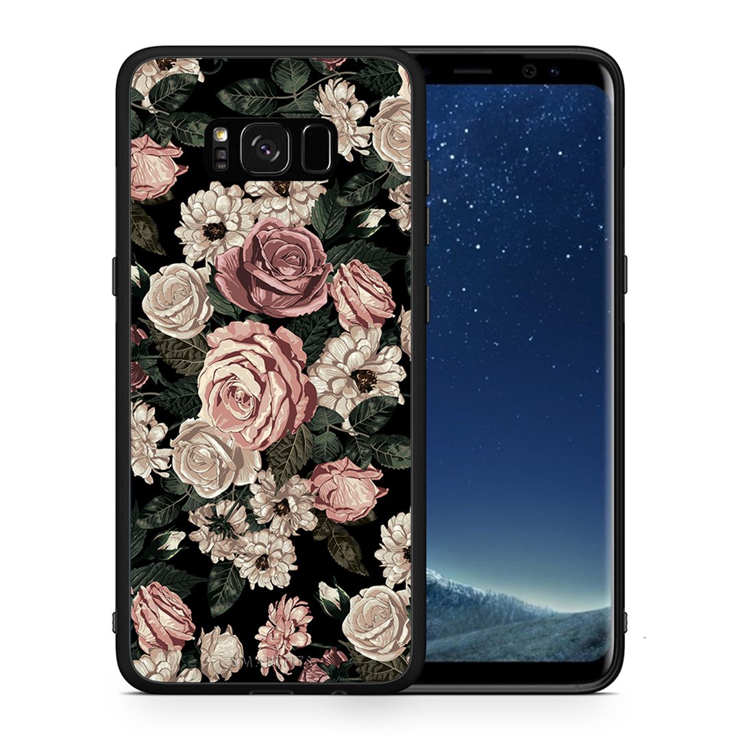 Θήκη Samsung S8 Wild Roses Flower από τη Smartfits με σχέδιο στο πίσω μέρος και μαύρο περίβλημα | Samsung S8 Wild Roses Flower case with colorful back and black bezels