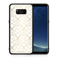 Thumbnail for Θήκη Samsung S8 Luxury White Geometric από τη Smartfits με σχέδιο στο πίσω μέρος και μαύρο περίβλημα | Samsung S8 Luxury White Geometric case with colorful back and black bezels