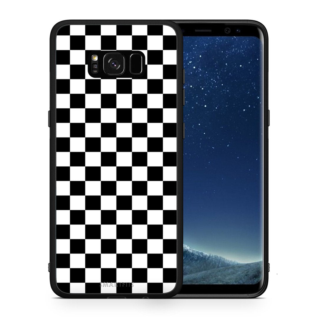Θήκη Samsung S8 Squares Geometric από τη Smartfits με σχέδιο στο πίσω μέρος και μαύρο περίβλημα | Samsung S8 Squares Geometric case with colorful back and black bezels