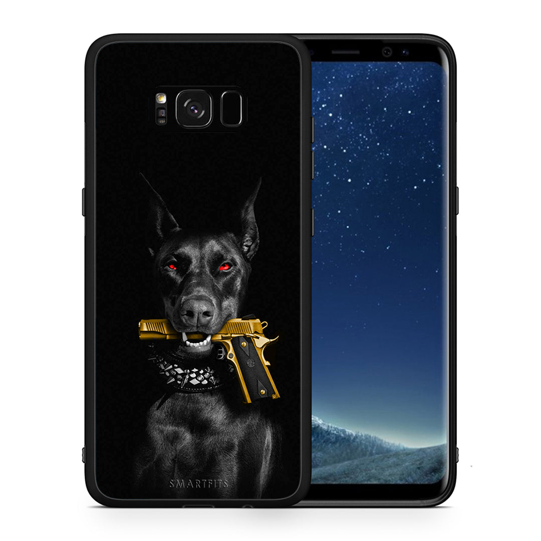 Θήκη Αγίου Βαλεντίνου Samsung S8 Golden Gun από τη Smartfits με σχέδιο στο πίσω μέρος και μαύρο περίβλημα | Samsung S8 Golden Gun case with colorful back and black bezels