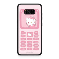 Thumbnail for Samsung S8 Hello Kitten Θήκη Αγίου Βαλεντίνου από τη Smartfits με σχέδιο στο πίσω μέρος και μαύρο περίβλημα | Smartphone case with colorful back and black bezels by Smartfits