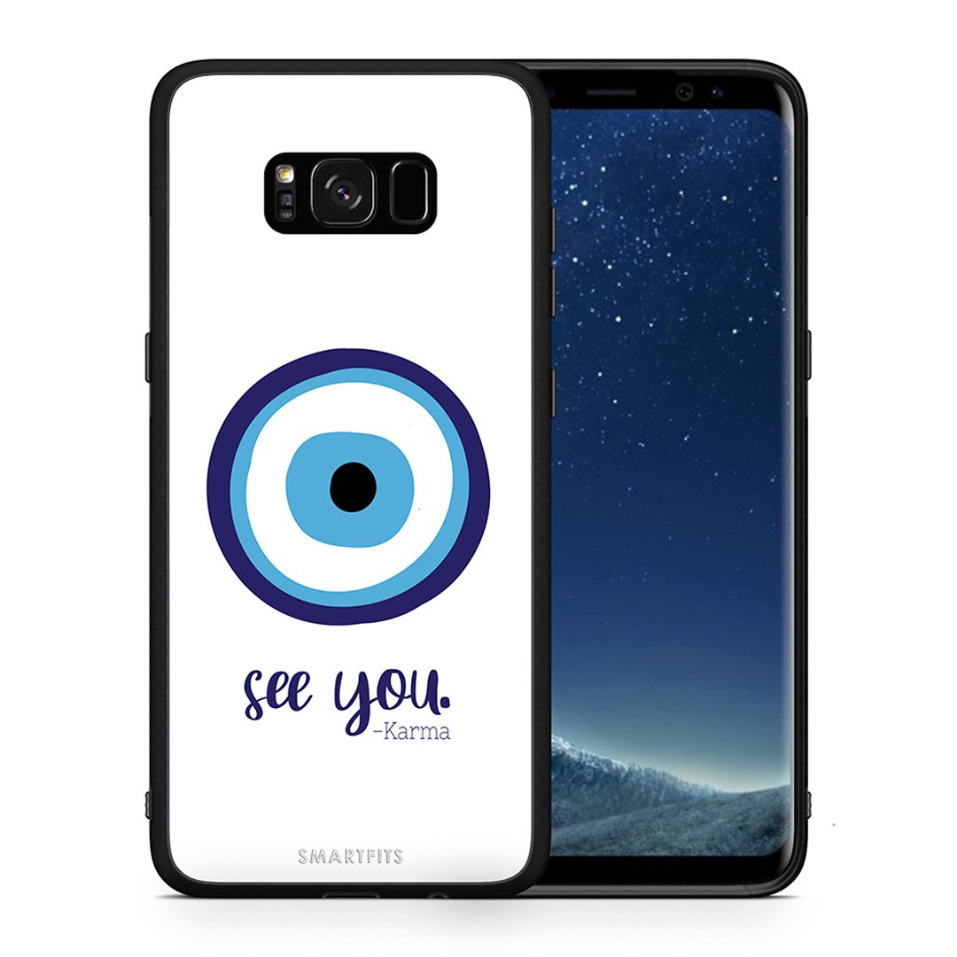 Θήκη Samsung S8+ Karma Says από τη Smartfits με σχέδιο στο πίσω μέρος και μαύρο περίβλημα | Samsung S8+ Karma Says case with colorful back and black bezels