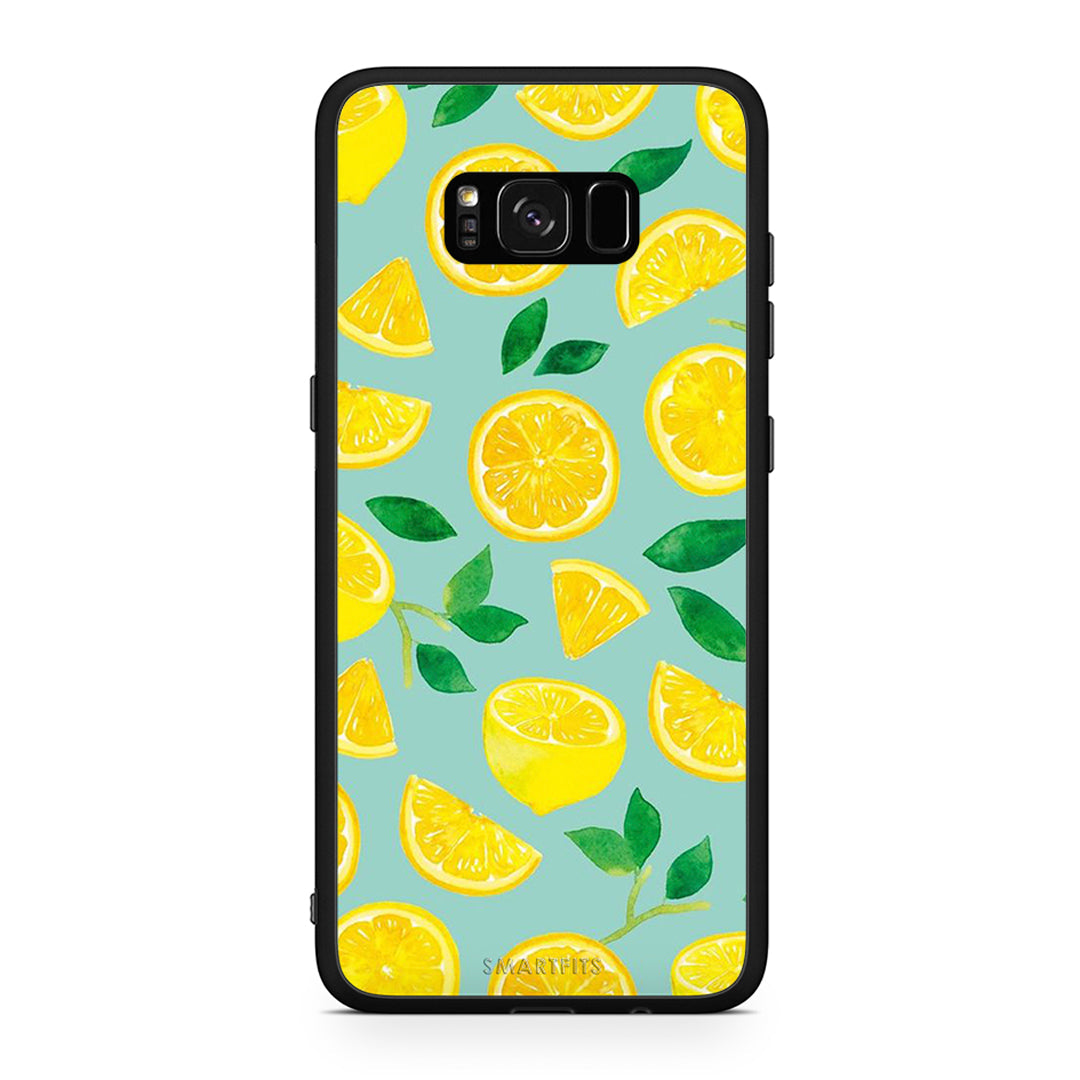 Samsung S8+ Lemons θήκη από τη Smartfits με σχέδιο στο πίσω μέρος και μαύρο περίβλημα | Smartphone case with colorful back and black bezels by Smartfits