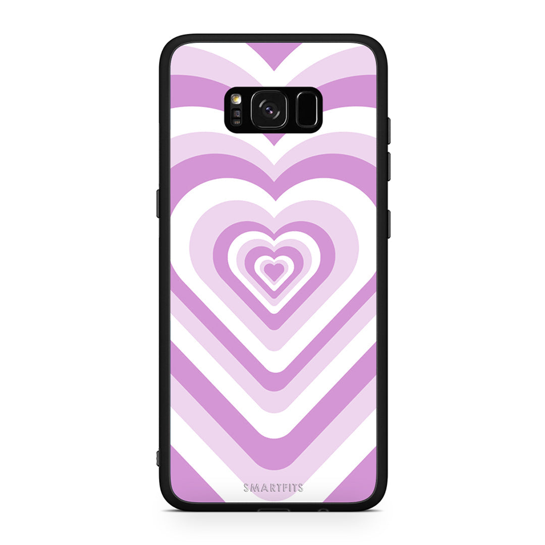Samsung S8+ Lilac Hearts θήκη από τη Smartfits με σχέδιο στο πίσω μέρος και μαύρο περίβλημα | Smartphone case with colorful back and black bezels by Smartfits