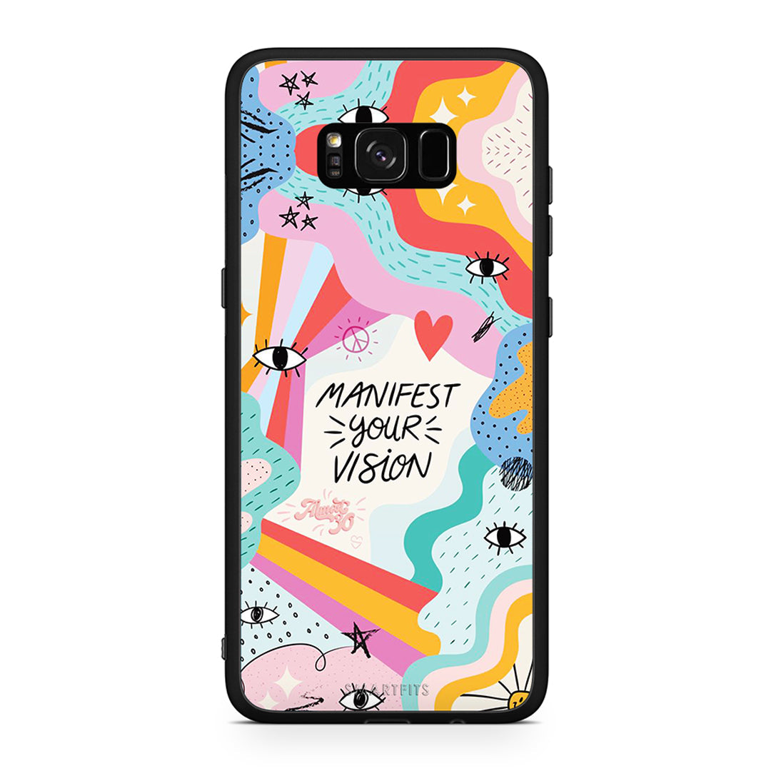 Samsung S8+ Manifest Your Vision θήκη από τη Smartfits με σχέδιο στο πίσω μέρος και μαύρο περίβλημα | Smartphone case with colorful back and black bezels by Smartfits